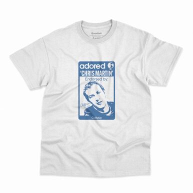 Camiseta Coldplay Adored Chris Martin na cor branca