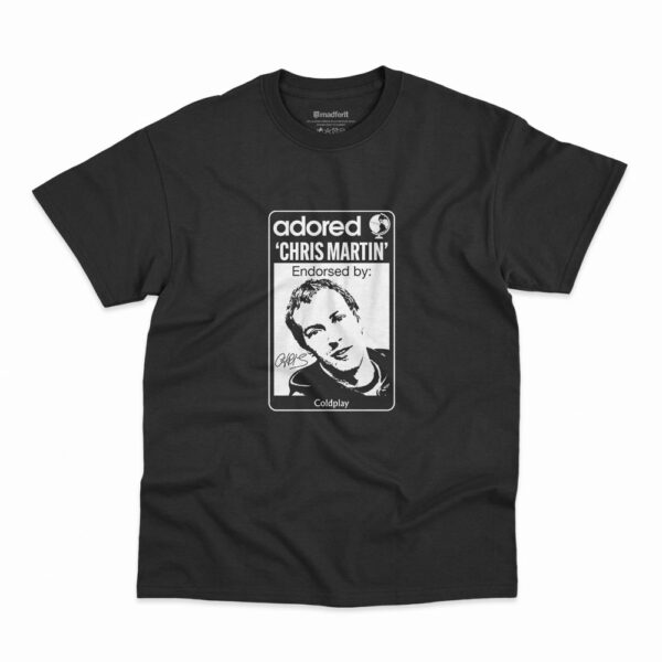 Camiseta Coldplay Adored Chris Martin na cor preta