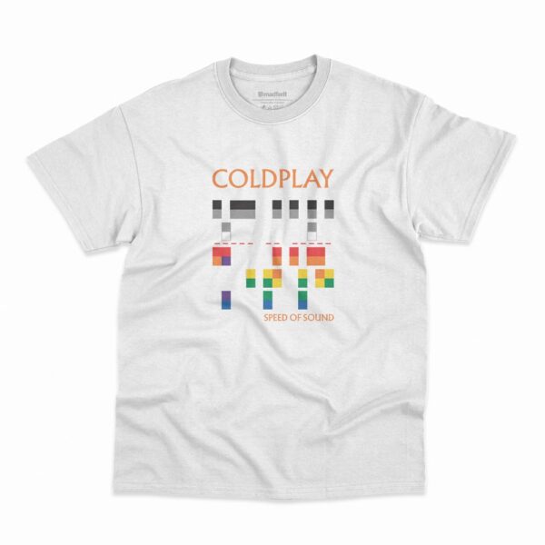 Camiseta Coldplay Speed Of Sound na cor branca