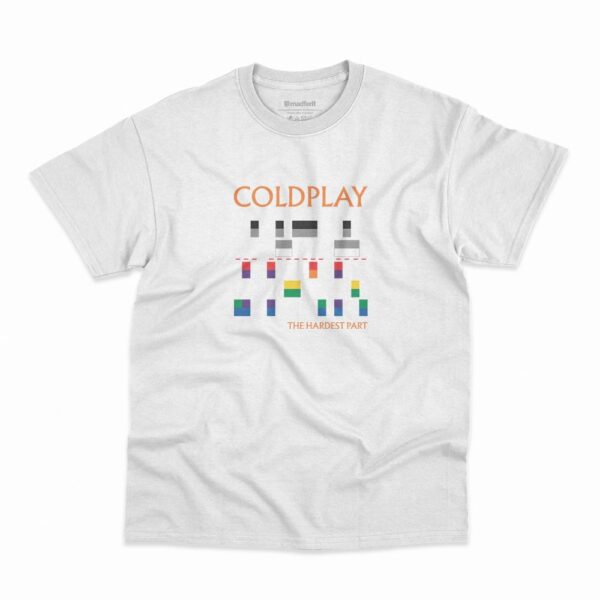 Camiseta Coldplay The Hardest Part na cor branca