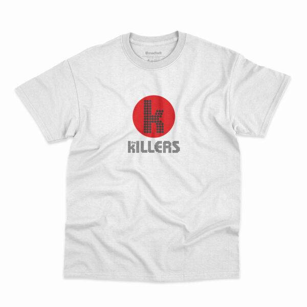 Camiseta branca da banda The Killers