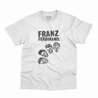 Camiseta branca da banda Franz Ferdinand