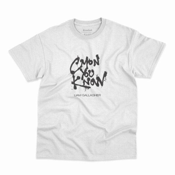 Camiseta Liam Gallagher Cmon You Know Graffiti Branca