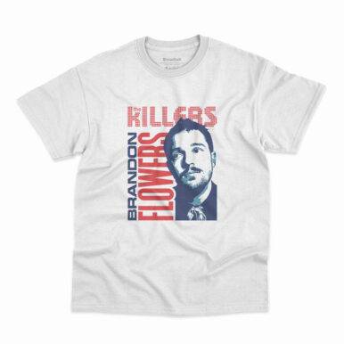 Camiseta The Killers Brandon Flowers na cor branca