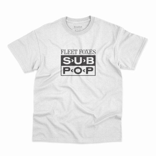 Camiseta Fleet Foxes Sub Pop Branca