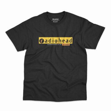 Camiseta Creep da banda Radiohead na cor preta