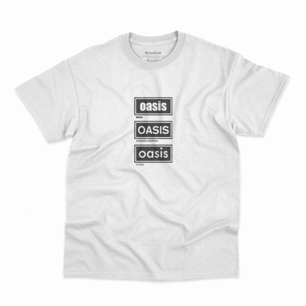 Camiseta Oasis Logo History Branca