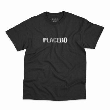 Camiseta preta com logo da banda Placebo