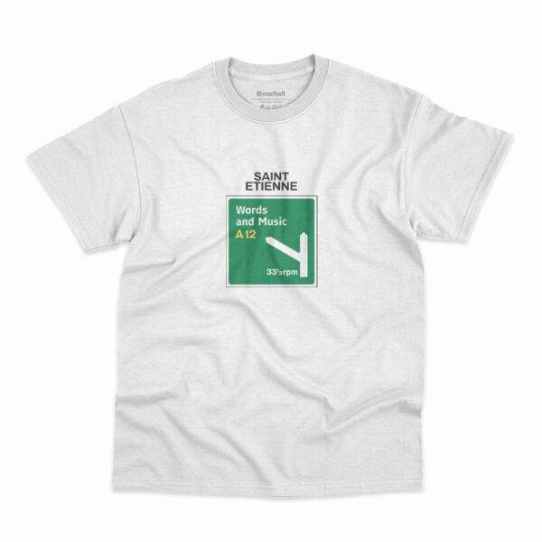 Camiseta Saint Etienne Words And Music A12 na cor branca