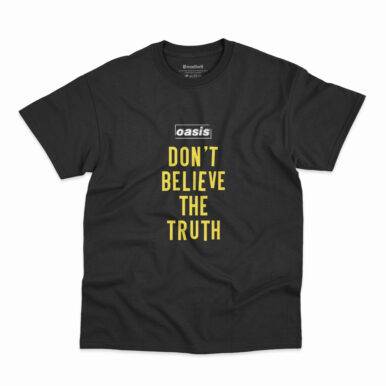 Camiseta Don't Believe The Truth da banda Oasis na cor preta