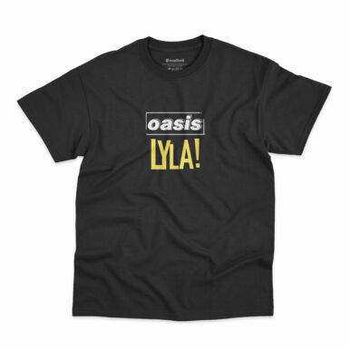 Camiseta Lyla da banda Oasis na cor preta