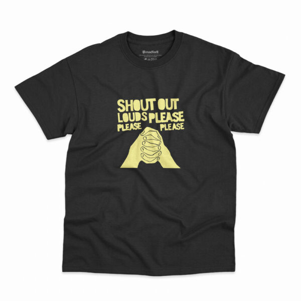 Camiseta Shout Out Louds Please Please Please na cor preta