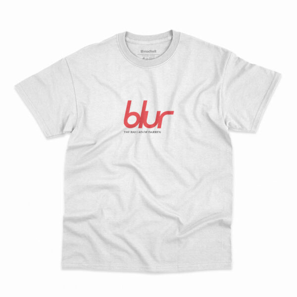 Camiseta Blur The Ballad Of Darren Logo na cor branca