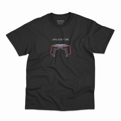 Camiseta Arcade Fire Neon Bible na cor preta