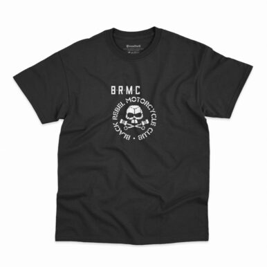 Camiseta na cor preta com logo da banda Black Rebel Motorcycle Club