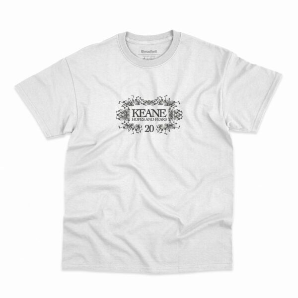 Camiseta Keane Hopes And Fears 20th Anniversary na cor branca