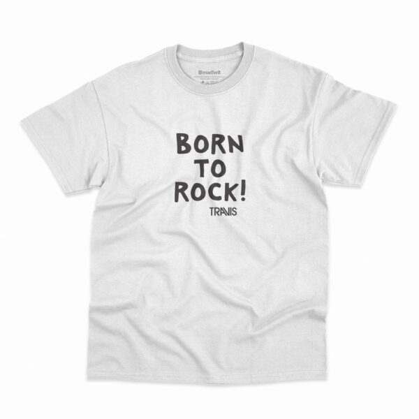 Camiseta Travis Born To Rock na cor branca