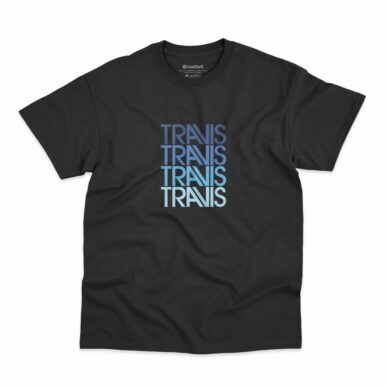 Camiseta Travis Logo Shades Of Blue na cor preta
