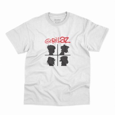 Camiseta Gorillaz Silhouette na cor branca