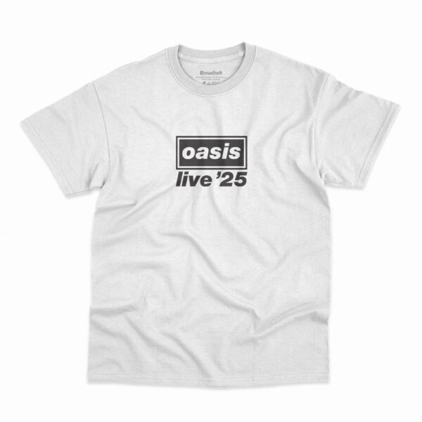 Camiseta Oasis Live '25 na cor branca