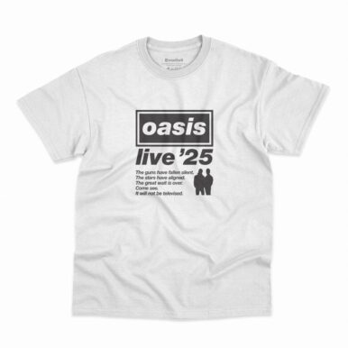 Camiseta Oasis Live '25 Come See na cor branca